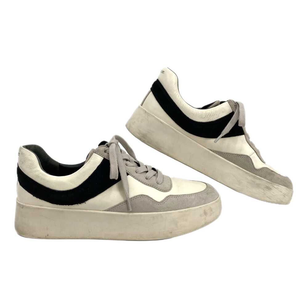 Vince Cream & Black Leather Sneakers | Size 38.5EU